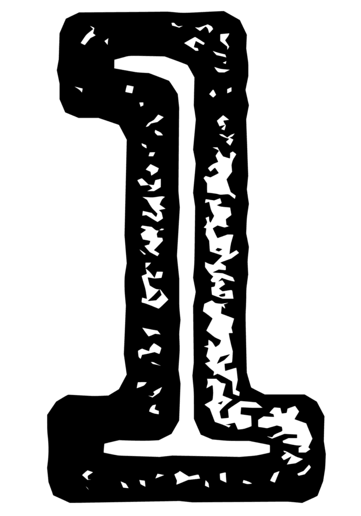 Distressed font number