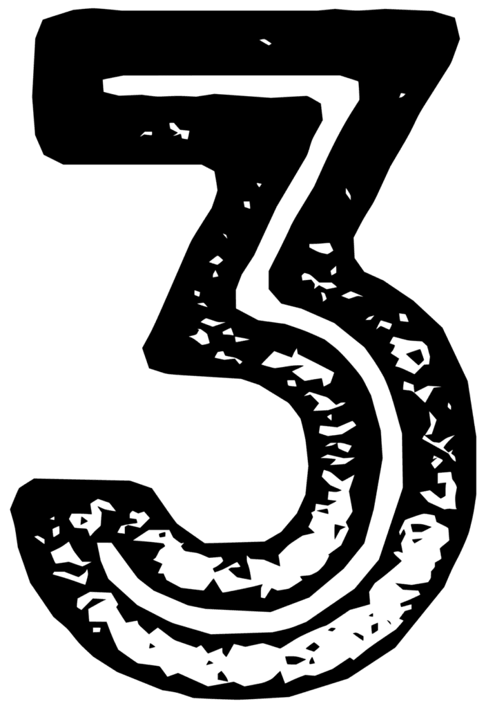 Distressed font number