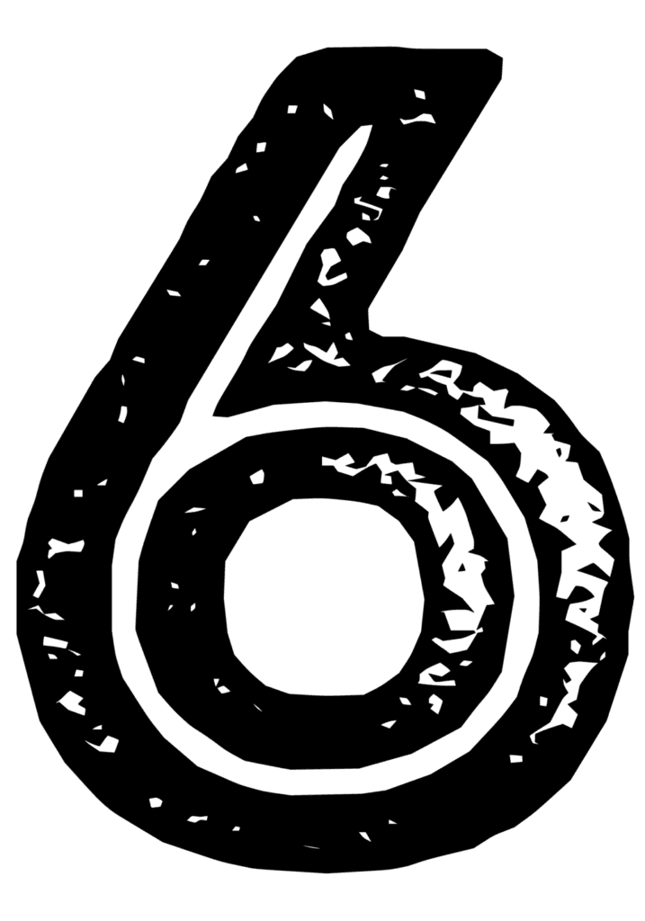 Distressed font number