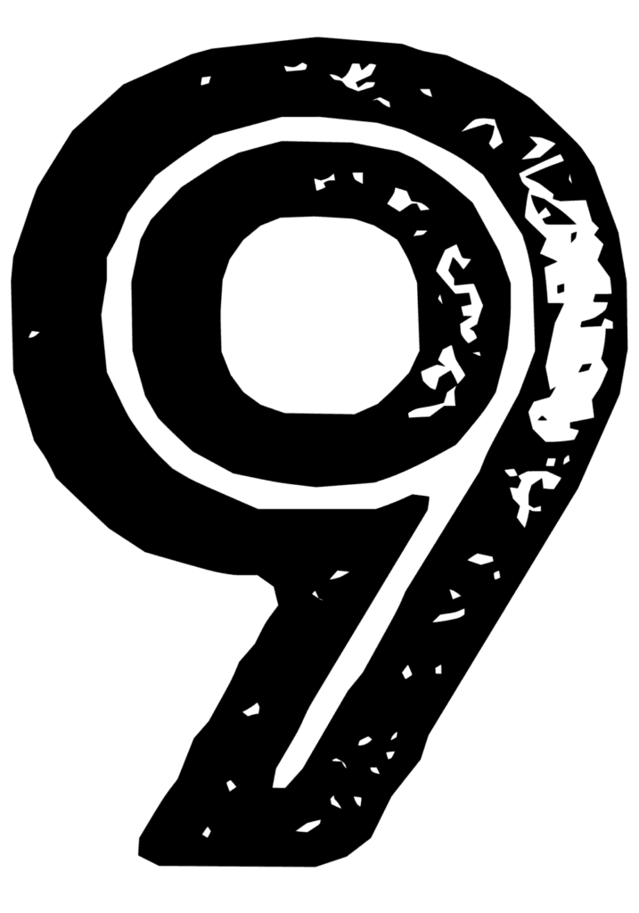 Distressed font number