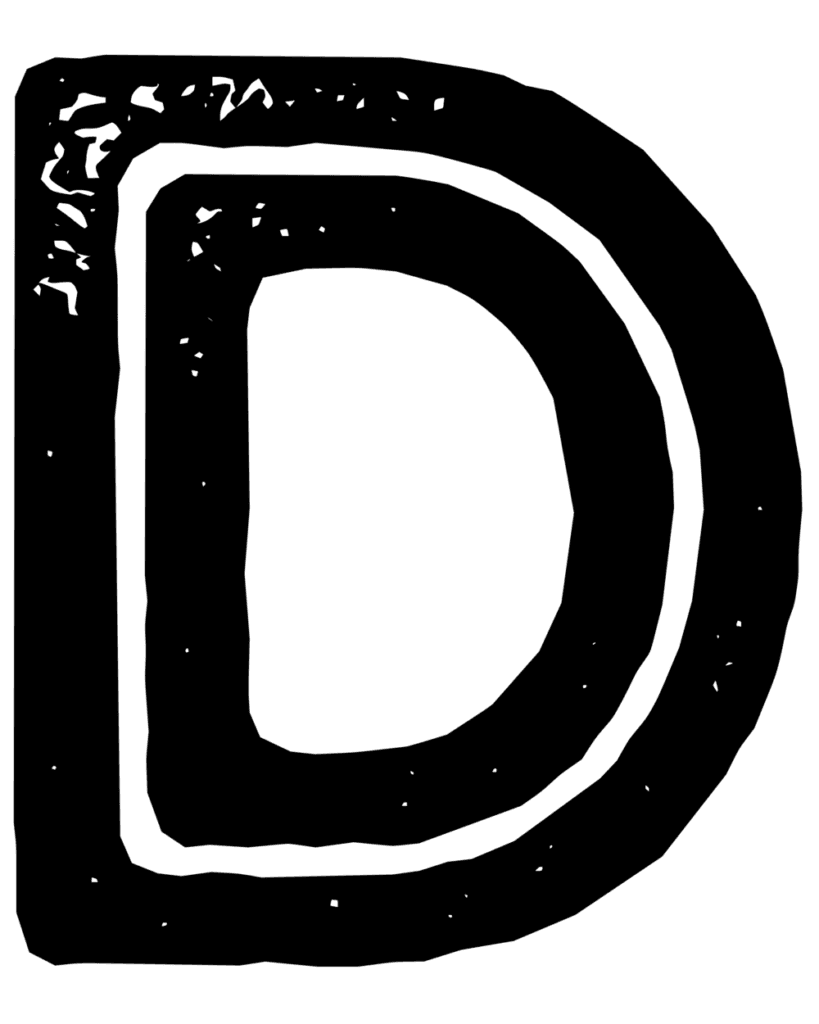 Distressed font letter