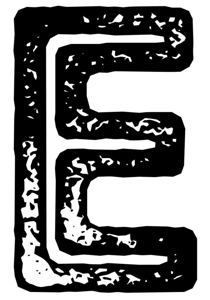 Distressed font letter