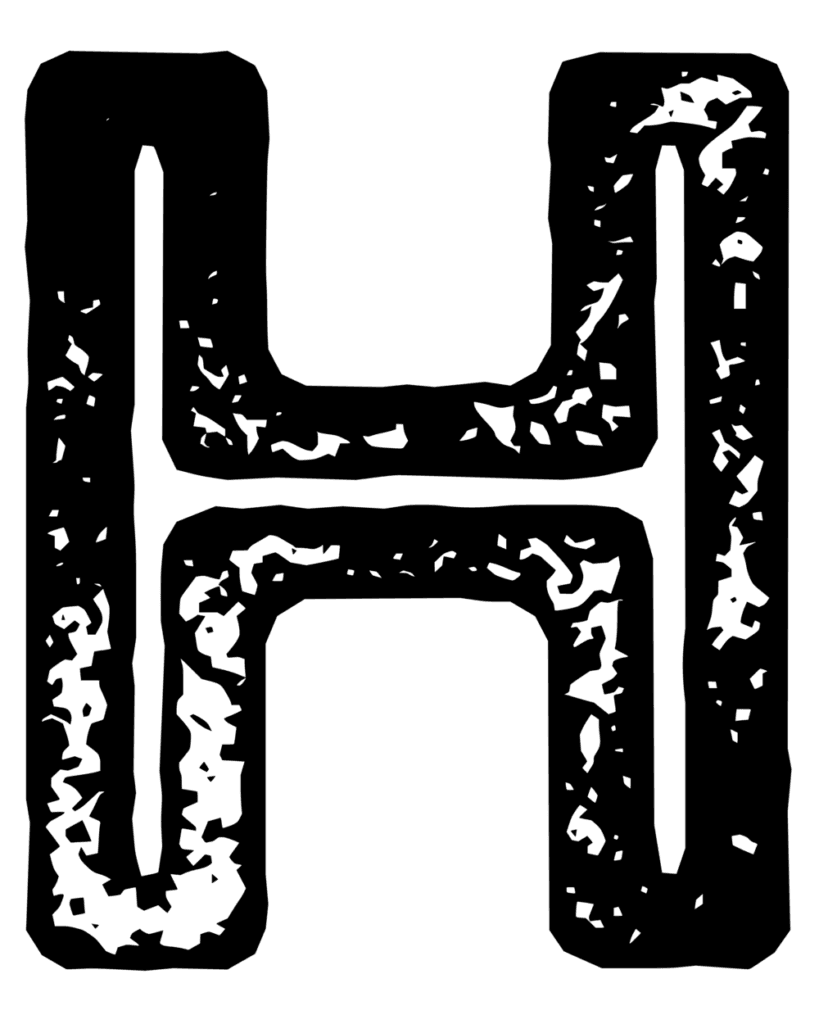 Distressed font letter