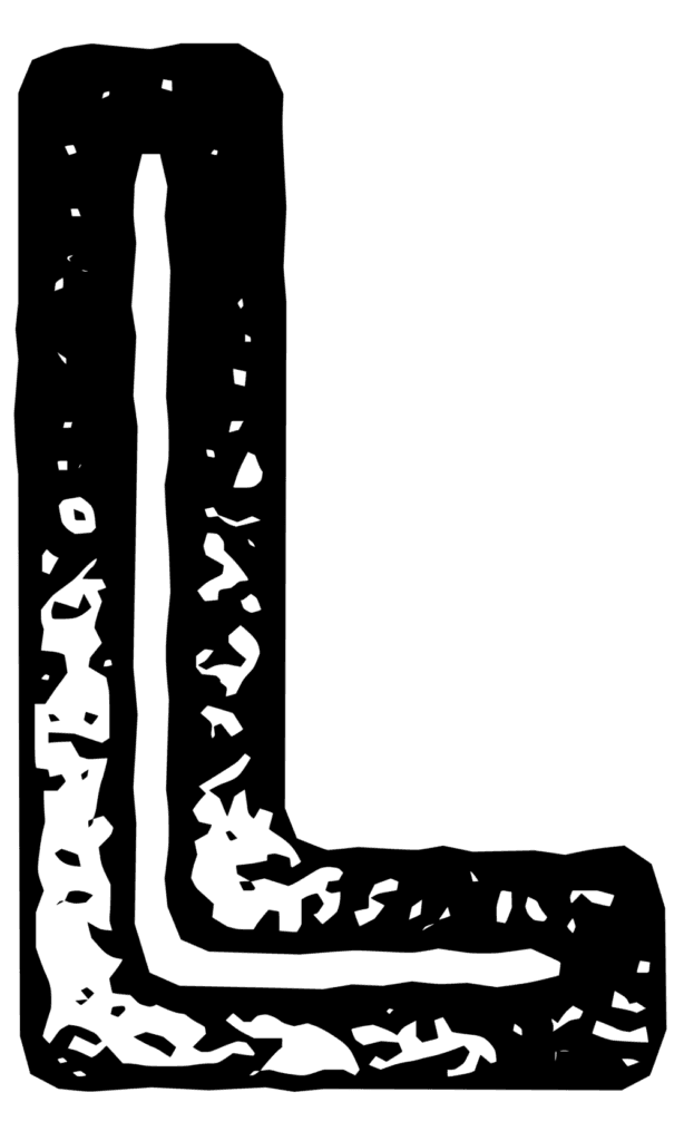 Distressed font letter