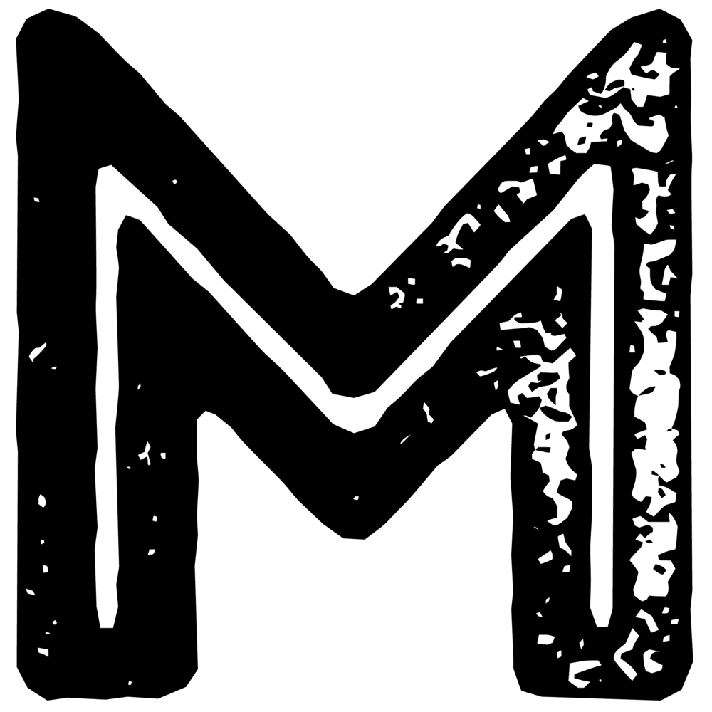 Distressed font letter