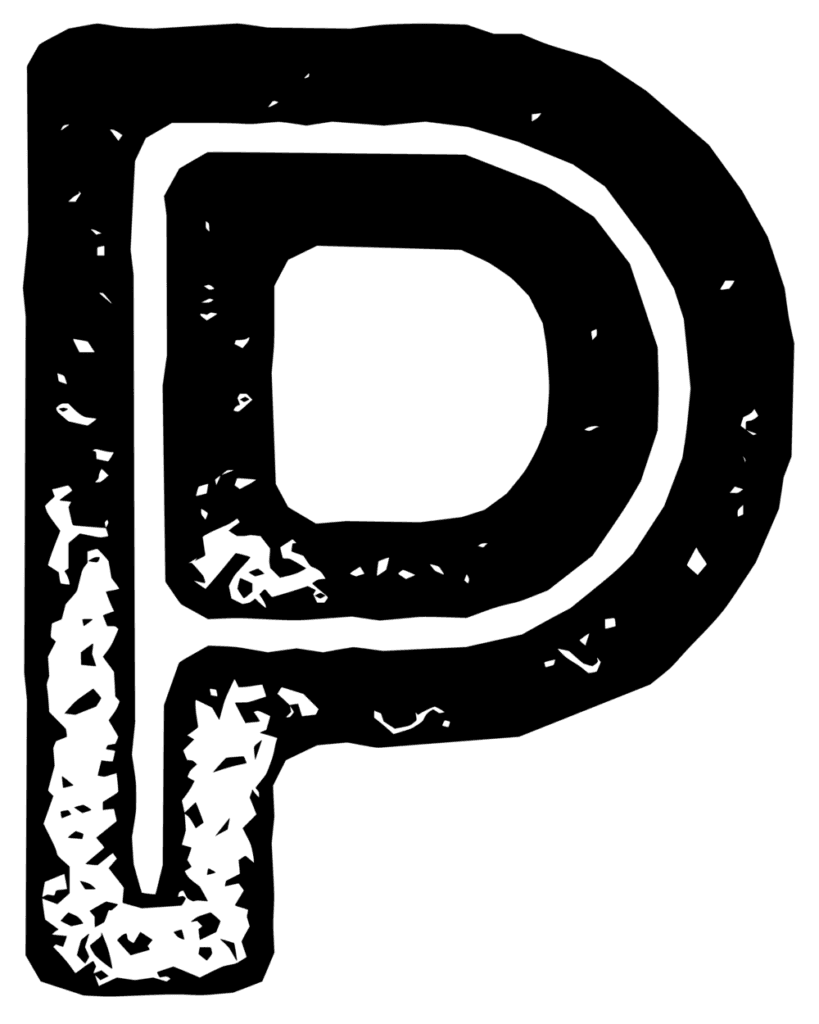 Distressed font letter