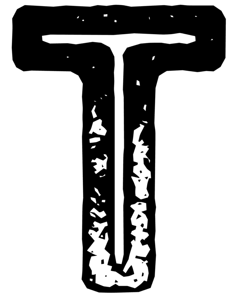 Distressed font letter