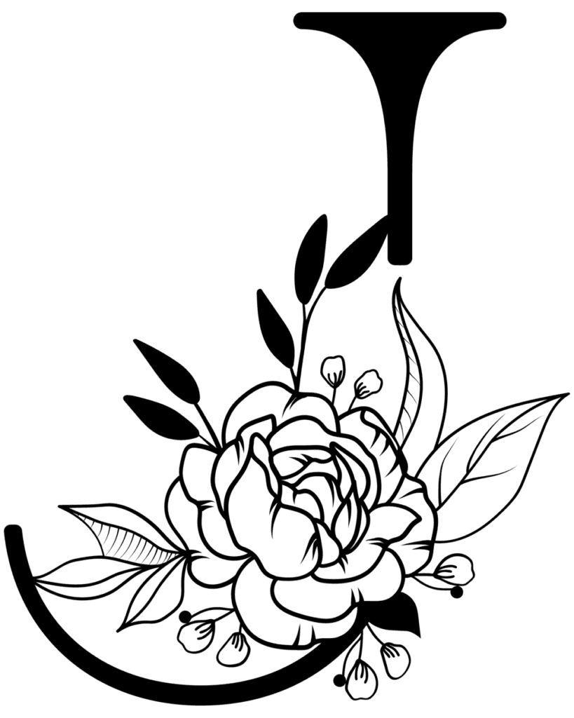 Floral alphabet J