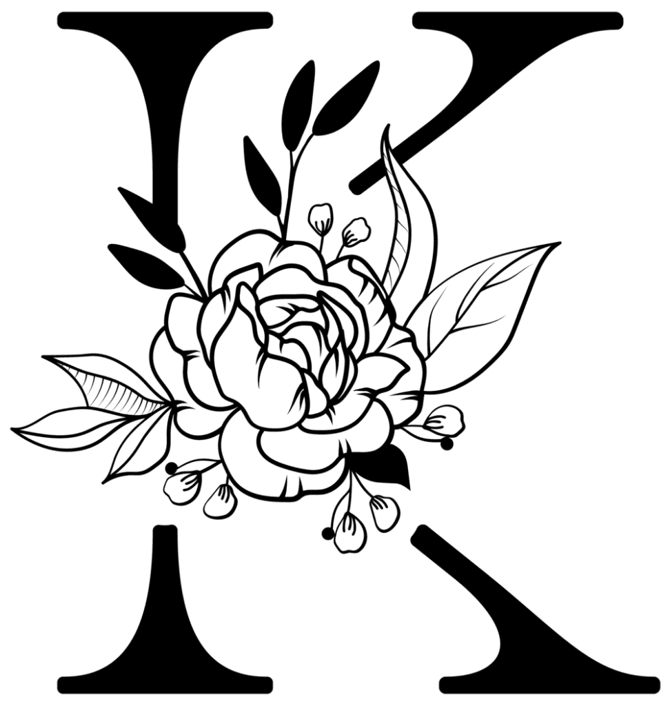 Floral alphabet K