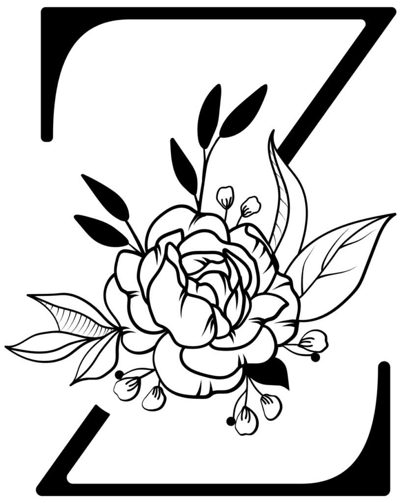 Floral alphabet Z